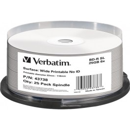 Verbatim BD-R Printable 25GB 6x Cake Box 25шт (43738)