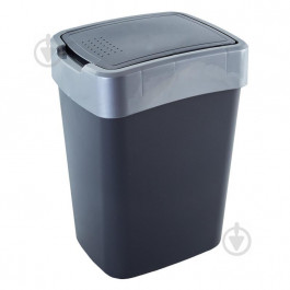 Алеана Ведро для мусора  Евро 23,5х18,5х32,0 см 10 л гранит/серый 122066 (4823052321529)