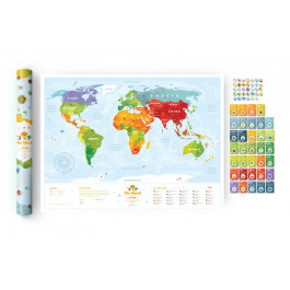 1dea.me Скретч карта мира для детей Travel Map Kids Sights KS (4820191130043)