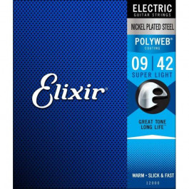 Elixir 12000 Polyweb Nickel Plated Steel Super Light 9-42 (El PW SL)