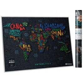 1dea.me Скретч-карта мира Travel Map Letters World (Eng) (4820191130425)