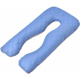 IDEIA Наволочка на П-подушку для вагітних  Мікрофібра Джинсово-сіра Стьобана з блискавкою 140х75х20 см (22