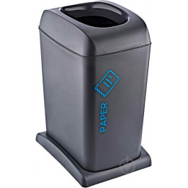 Turan Plastik Відро для сміття  з підставкою Recycling 273х373х530 мм 40 л антрацит TRN-197