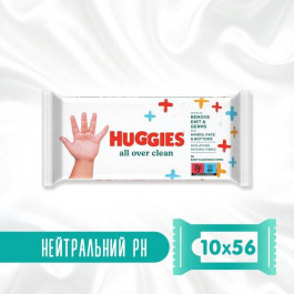 Huggies Упаковка вологих серветок  OverClean 10 х 56 шт (5029054221174)