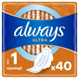 Always Гігієнічні прокладки  Ultra Normal (Розмір 1) 40 шт (8006540211380)