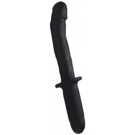 XR Brands Ass Thumpers The Large Realistic 10X Silicone Vibrator With Handle, чорний (848518035219)