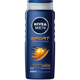 Nivea Гель для душу  MEN Sport 3 в 1 для тіла, обличчя та волосся 500 мл (4005808135561/4006000010151)