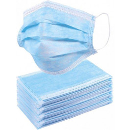 Medicare Медичні маски тришарові нестерильні  з гумовими петлями 50 шт. Біло-блакитні (ME)
