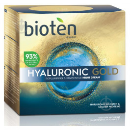 Bioten Нічний крем для обличчя  Hyaluronic Gold Replumping Antiwrinkle Night Cream проти зморшок 50 мл