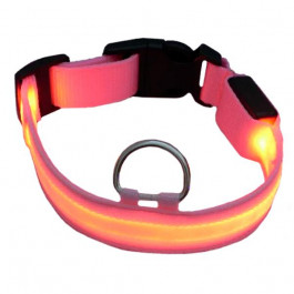 Auta Світлодіодний нейлоновий нашийник для собак з USB зарядкою (рожевий, S) (35470110)