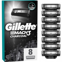Gillette Сменные картриджи для бритья (лезвия) мужские  Mach3 Charcoal 8 шт (8700216085472)