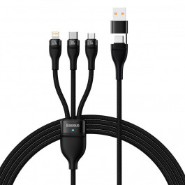 Baseus Flash 2 USB-A/USB-C to USB-C/Lightning/Micro USB 1.5m Black (CASS030101)